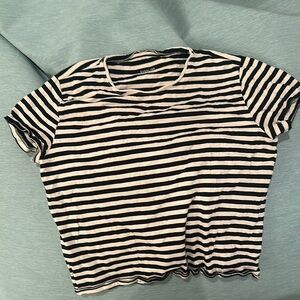 Everlane Black and White Striped Short Sleeve Tee (wore once